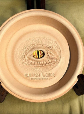 牛人轩做牛皮托盘饰品收纳盘皮盘子皮雕龙睛个性摆件皮托盘植鞣革