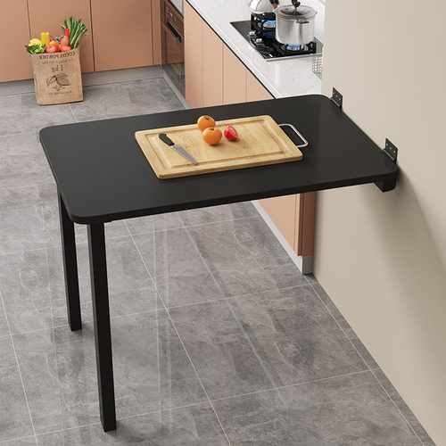 圆角隐形儿童壁挂折叠桌厨房学习活小户型墙壁桌简约现代定制上翻