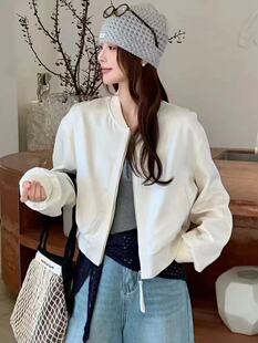 圆领拉链夹克短外套女韩版 时尚 显瘦百搭上衣 新款 欧洲站2026年春装