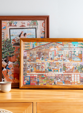 拼图相框裱框定制70x50cm一千片实木500片75边框自装画框装裱空框