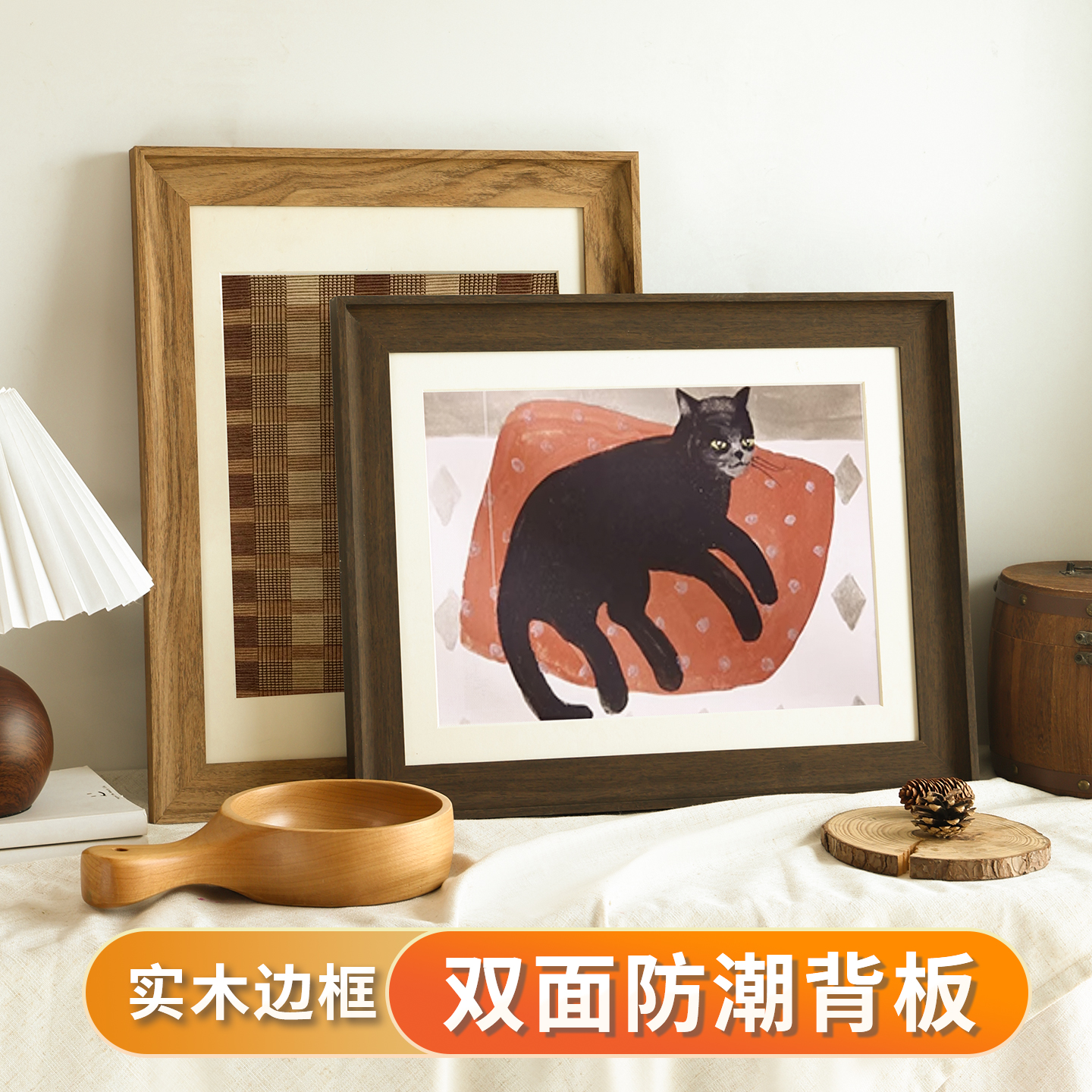 复古实木大画框挂墙空框四4k8k相框素描水彩手绘儿童作品装裱5075