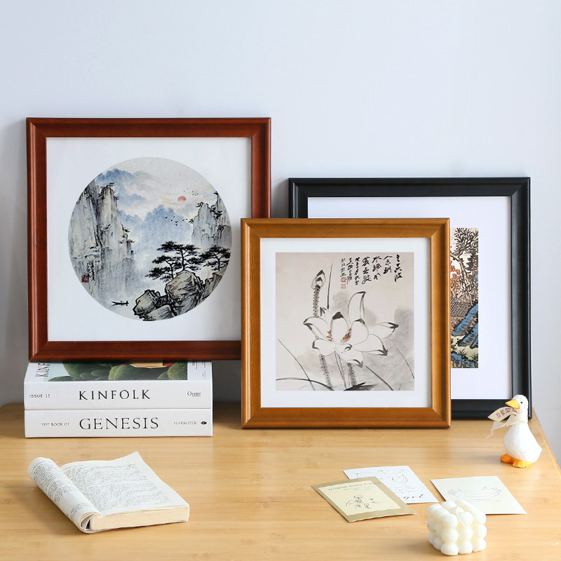 实木中式画框装裱相框挂墙书法国画38cm正方形50十字绣外框架3360,家居饰品,相框/画框,淘宝优惠券,粉丝福利购,淘宝优惠卷