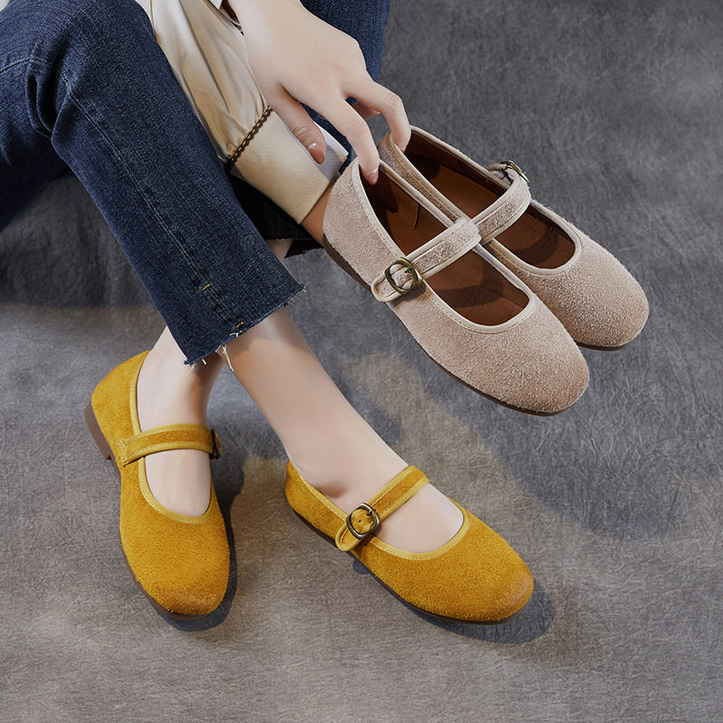 复古真皮浅口一字带玛丽珍单鞋头层牛皮软皮软底妈妈鞋百搭小皮鞋,女鞋,玛丽珍鞋,淘宝优惠券,粉丝福利购,淘宝优惠卷