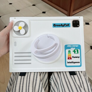 360度旋转支架空调外机2022新款ipad9/8保护套适用苹果平板电脑Pro11创意硅胶mini6立体10.2寸air5/4/3保护壳