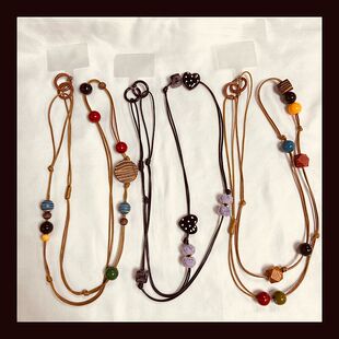 韩系ins蜡油格纹星星串珠手机壳挂绳airpods耳机壳水杯挂饰品