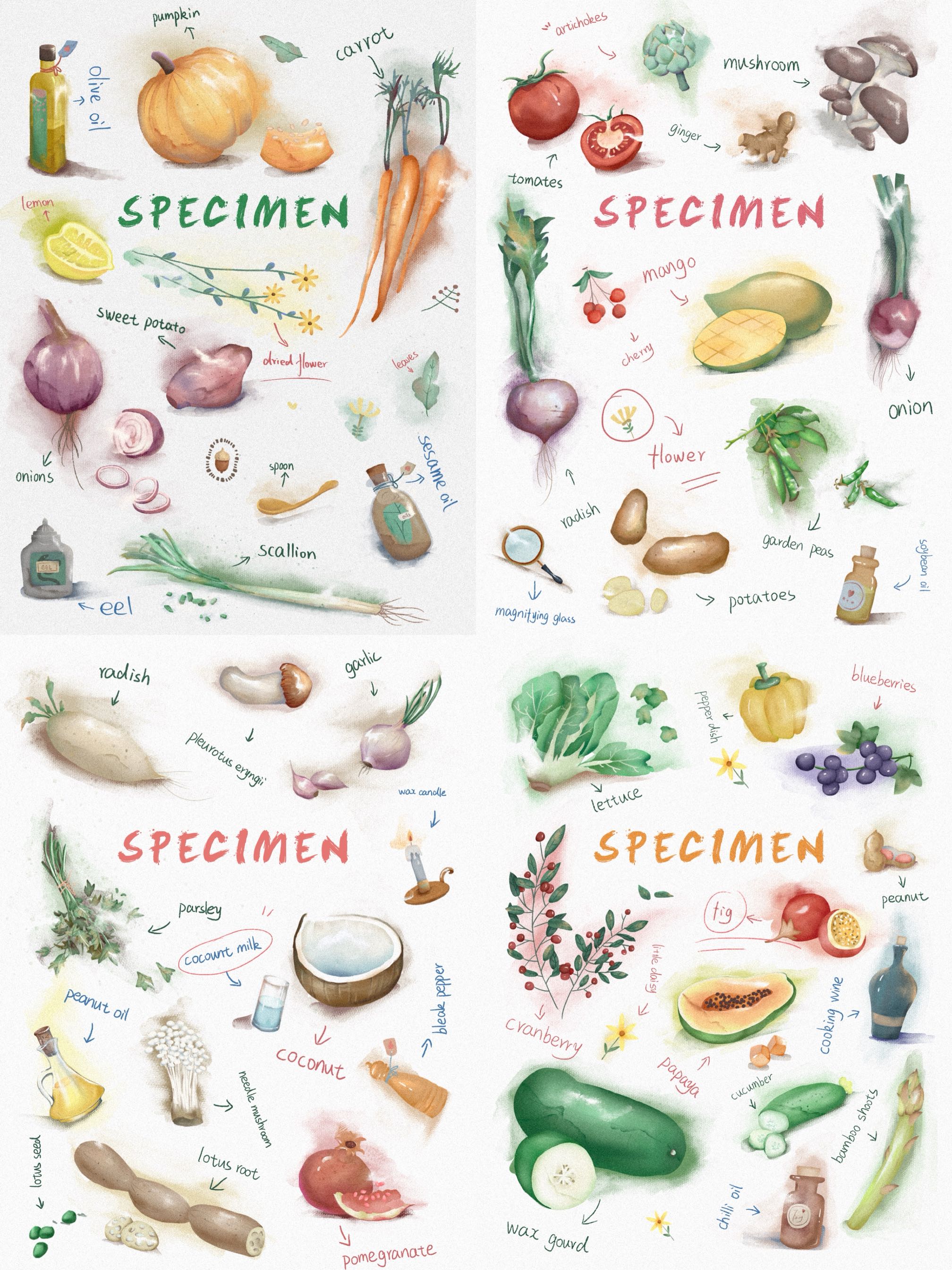 周a家一年四季手绘餐桌摆拍茶巾