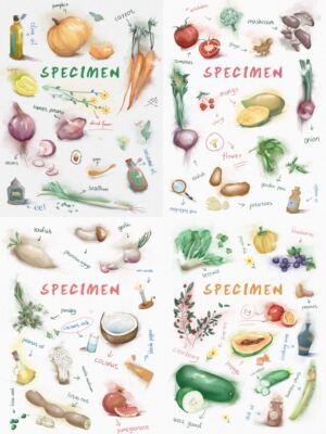 周a家一年四季手绘餐桌摆拍茶巾