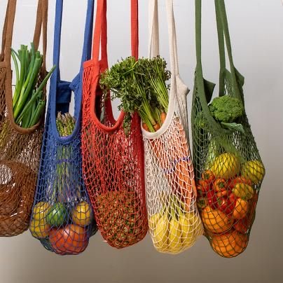 周A家ins环保购物网袋多巴胺编织棉网袋束口袋子超市蔬菜水果网兜