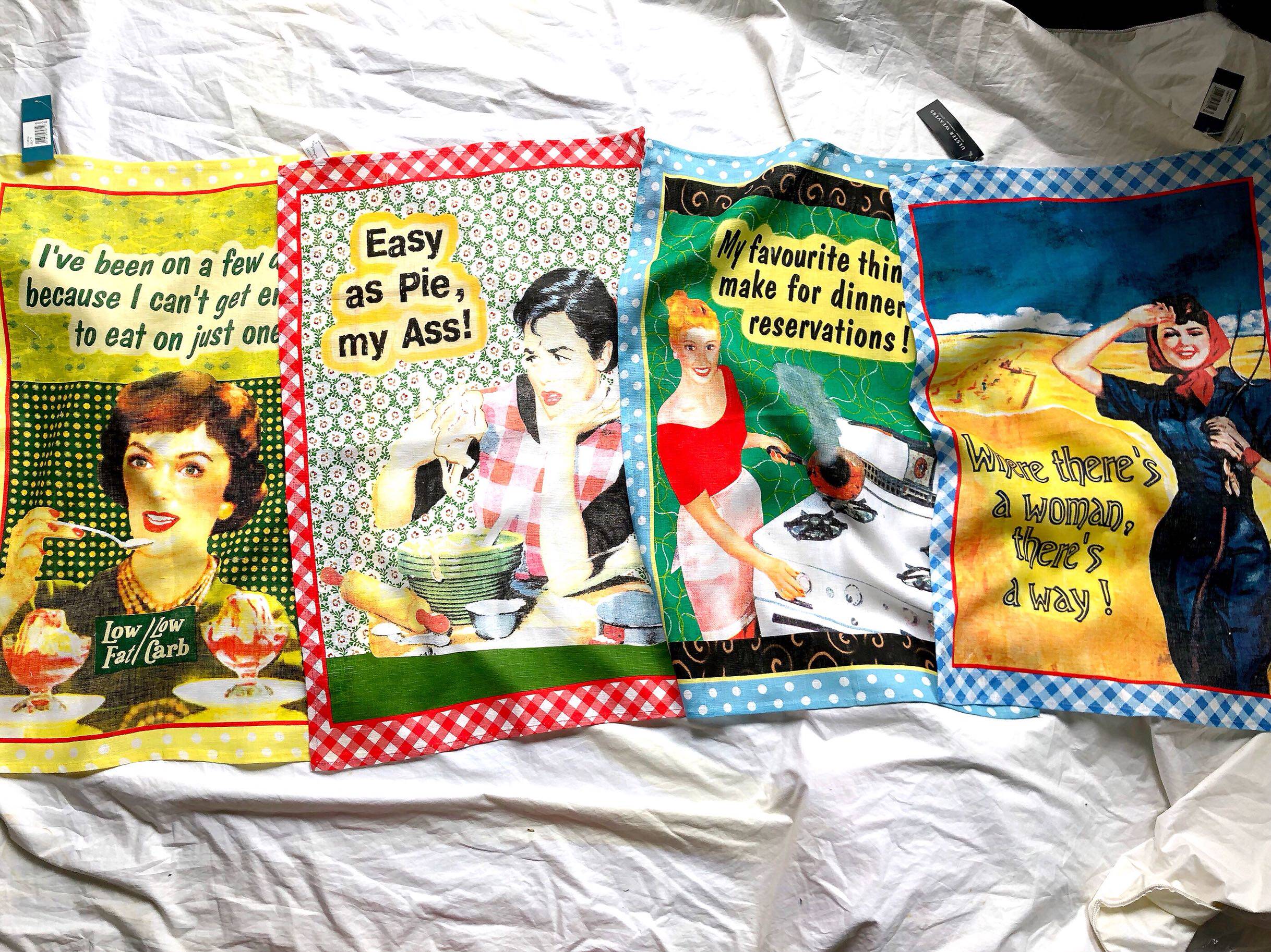 miss zoé英国出口uwxos好姑娘光芒万丈 纯亚麻茶巾 装饰画万能布