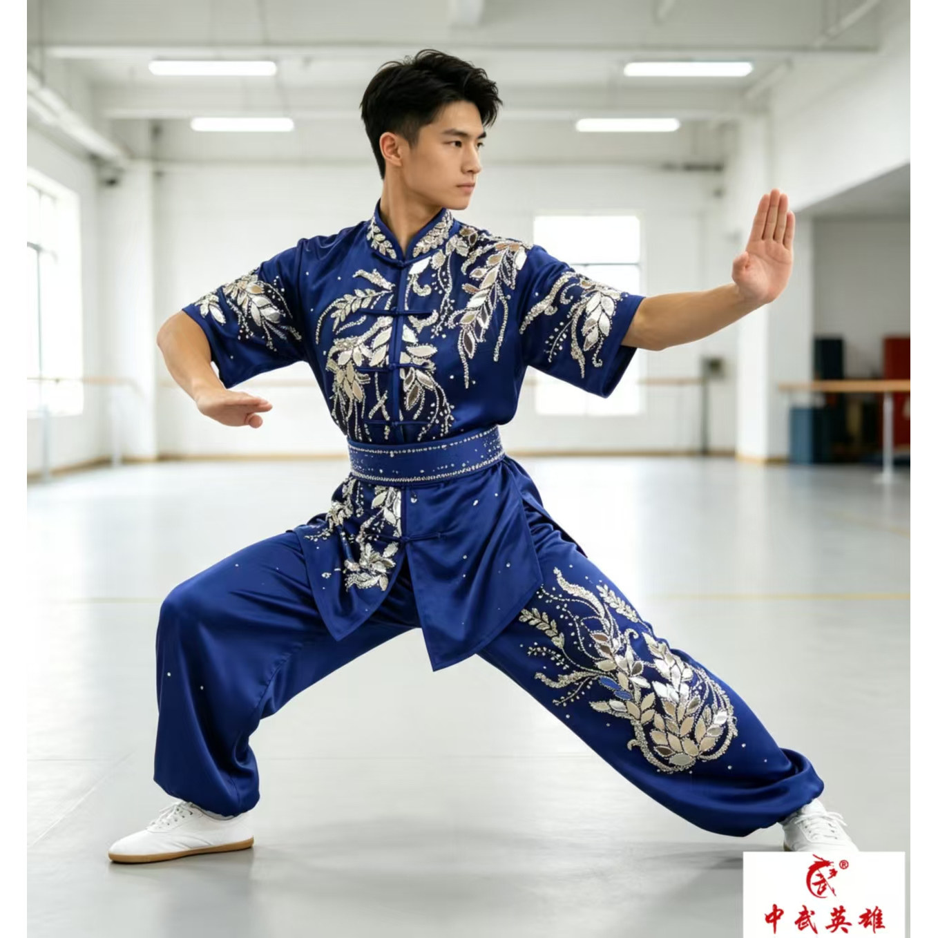 竞赛丝绸绣龙凤长拳武术服装 太极服装 竞赛比赛表演服装定制