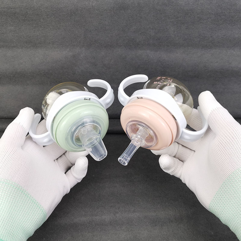 宽口径PPSU奶瓶小号120ml迷你可爱手柄吸管6个月以上宝宝喝水鸭嘴