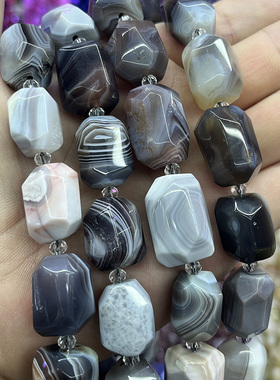 天然波斯湾玛瑙散珠水晶不定形切面手链项链珠DIY半成品手串饰品