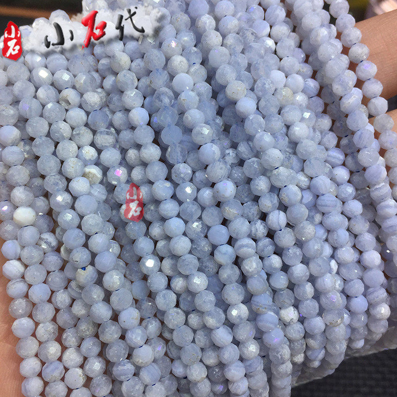 天然紫玛瑙散珠切面圆珠紫纹玛瑙手链项链水晶手串半成品饰品配件