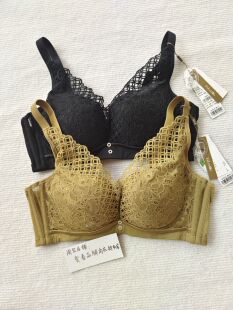 贵夫人专柜内衣撤柜清货 无钢圈聚拢文胸罩 100%桑蚕丝小胸中厚款
