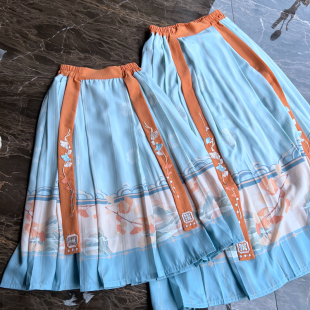 童装儿童古风汉服半身裙 马面松紧腰长款拼接小孩子100-150CM