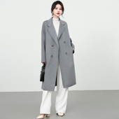 经典 2023秋冬新款 双面呢羊绒大衣中长款 小个子羊毛呢子外套女8815