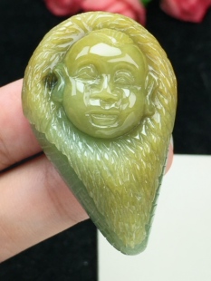 实体店补货第一站 纯黄翡 善财童子 缅甸天然翡翠A货四会工厂直销