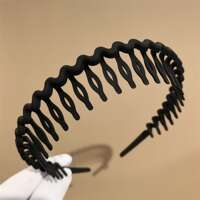 Apply black hair clips to crush hair, anti-slip face wash, simple hair band, women's headwear, women's mask, toothed hair band thumbnail 6