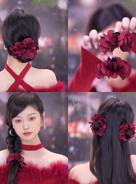 花朵抓夹女盘发编发发夹鲨鱼夹