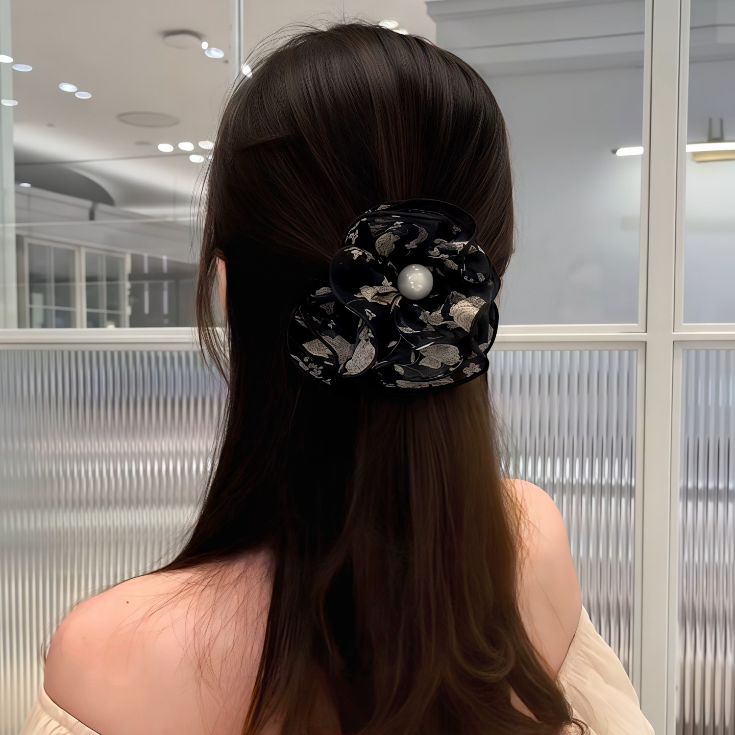 半扎发抓夹女头花盘发发夹子头饰