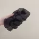 Черная двусторонная заколка-крабик с бантиком