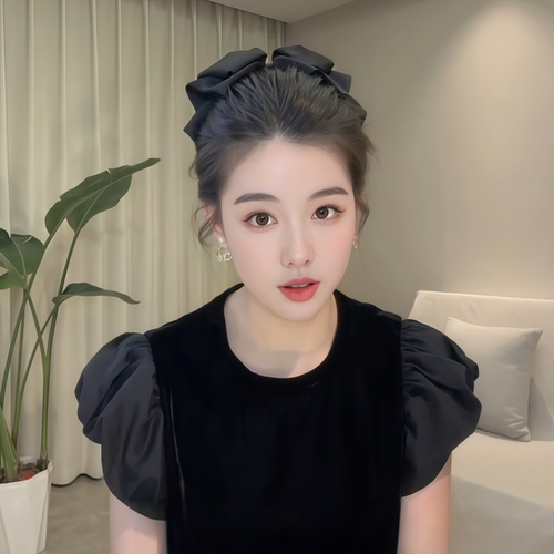 黑色缎面蝴蝶结抓夹女发夹子头饰