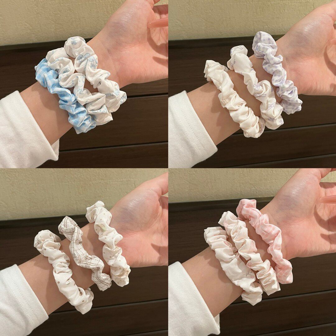 蓝色简约小肠发圈少女学生皮筋送闺蜜扎丸子头发绳扎马尾头花头饰