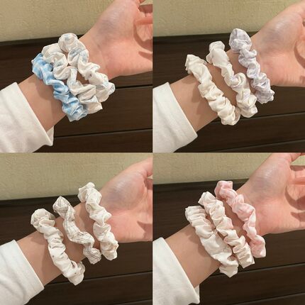 蓝色简约小肠发圈少女学生皮筋送闺蜜扎丸子头发绳扎马尾头花头饰