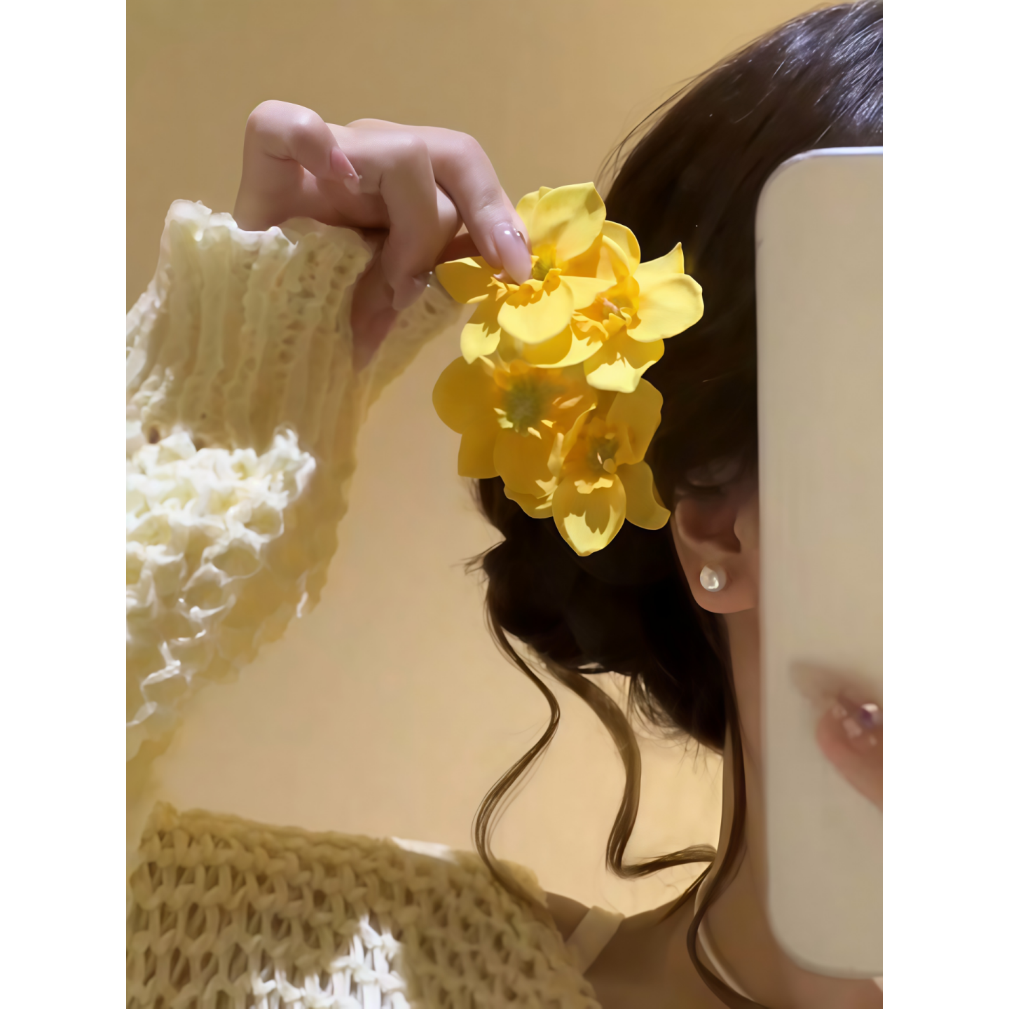 黄色海边沙滩扶桑花头饰威夷度假风花朵发夹女刘海夹波西米亚发饰