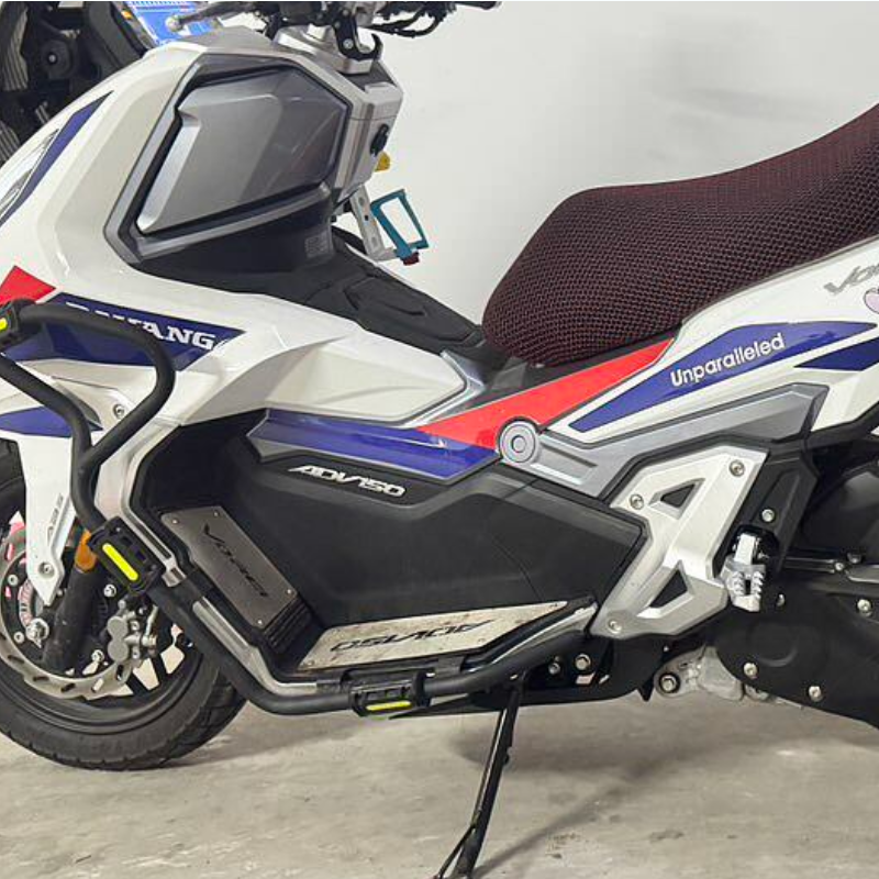 大阳350ADV150脚踏板踏板车v锐300改装件不锈钢脚垫后视镜前移架 - 实物图