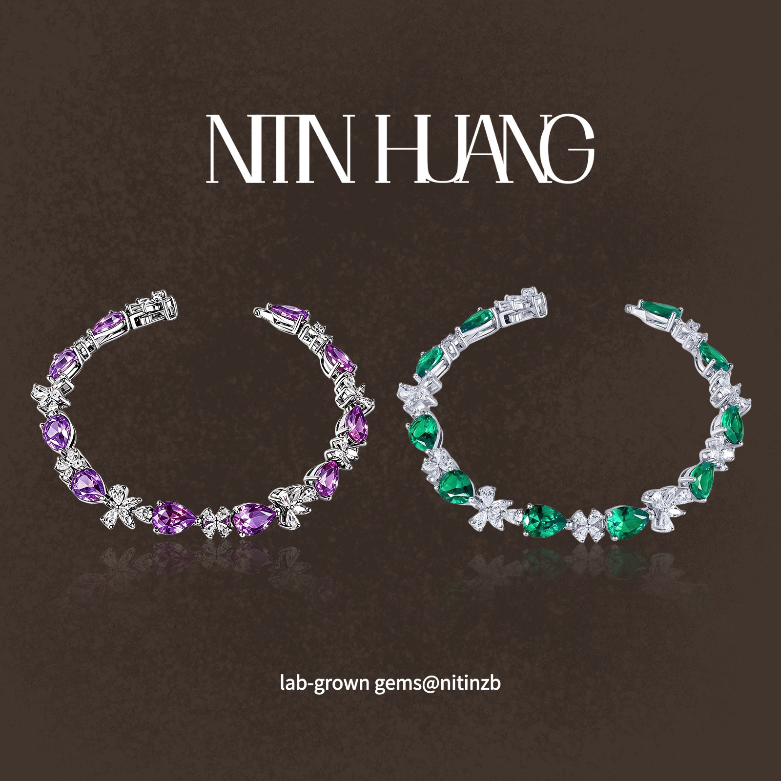 NITINHUANG培育红宝石手链925纯银电镀真金小众轻奢高级感百搭