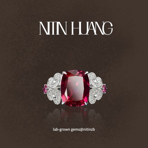 培育红宝石鸽血红戒指6克拉中式