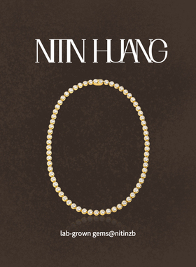 NITIN HUANG培育白色蓝宝石泡泡项链 通体925纯银镀真金 欧美爆款