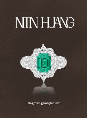 【关注立减】NITINGHUANG 哥伦比亚祖母绿2ct纯银镀金B家灵蛇戒臂