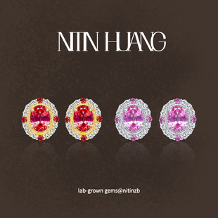 925银镀金 中古宫廷风耳饰 NITINHUANG 绝地武士色培育蓝宝石耳钉