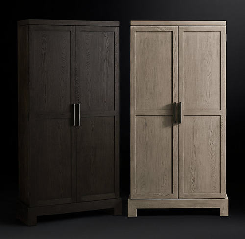 美国RH实木简约现代橡木衣柜