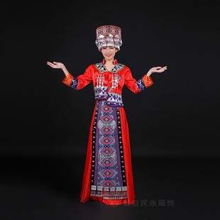 晴焱原创土家族女装修身长款盛装少数民族舞蹈演出开会礼仪服饰女