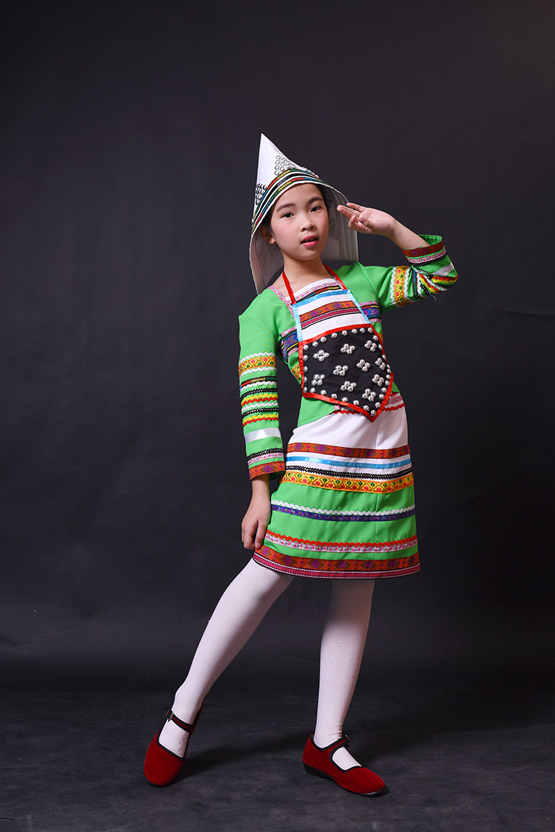 少数民族族舞蹈服装 民族风情基诺族女装 基诺族演出舞蹈表演服