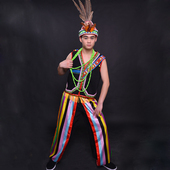 少数民族舞台服装 量身定做高山族舞蹈演出服装 男装 晴焱民族服装