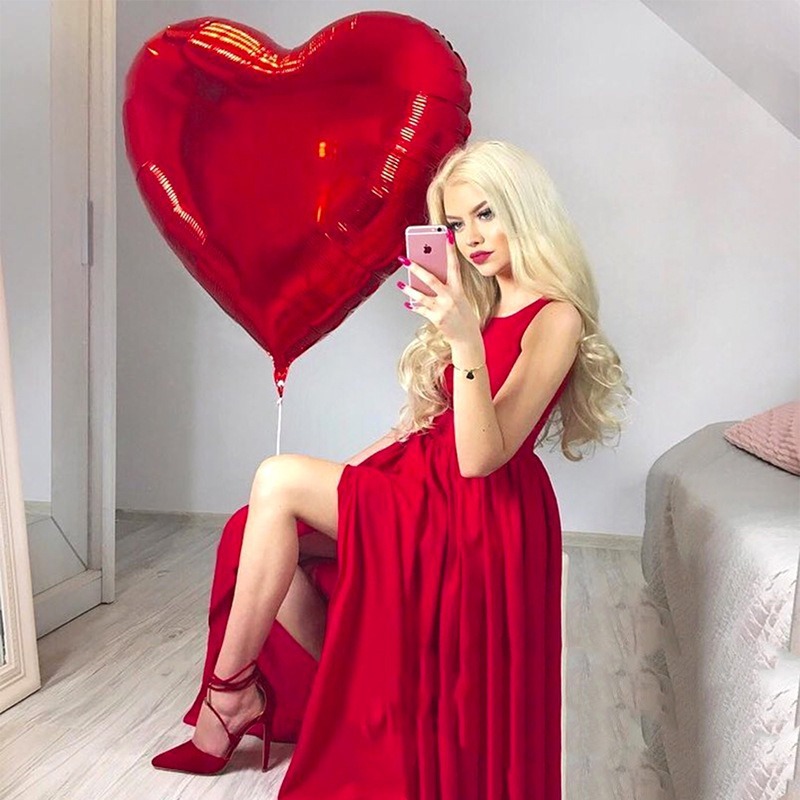 32寸红色爱心铝箔气球婚庆心形铝膜生日派对结婚装饰婚礼婚房