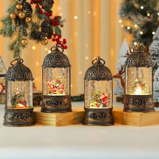 圣诞八音盒刷金鸟笼水晶球圣诞礼物圣诞节装饰摆件送女友小朋友