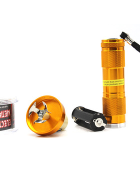 跨境热卖手电筒磨烟器 电动碎烟器多色grinder铝合金磨烟器多功能