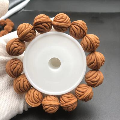 手工精作核桃纹文玩手串大籽