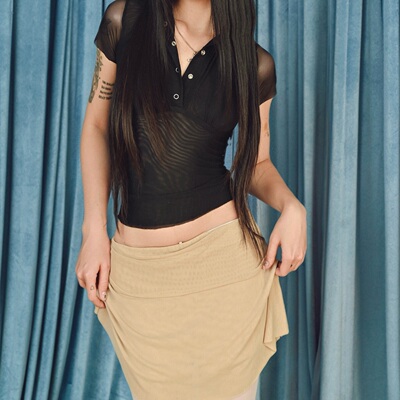 FTTHR2025SS美式复古辣妹风半身裙女高腰显瘦A字裙包臀短裙子
