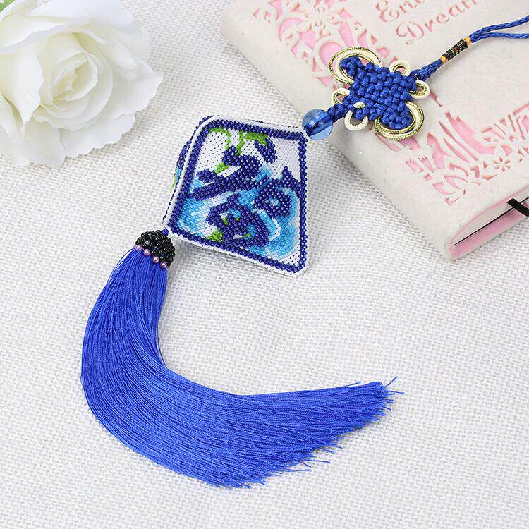 包邮纯手工十字绣成品满珠绣平安福汽车挂件车内饰品挂饰保平安符