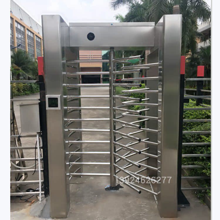 全高转闸不锈钢单向门人脸识别门禁单向旋转闸门人行通道全高闸机