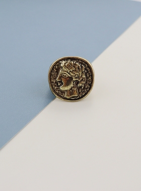 欧美复古做旧古币戒指女小众设计感高级指戒