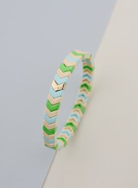 RA欧美绿色系箭头搪瓷手镯手链精致气质优雅时尚百搭个性ins