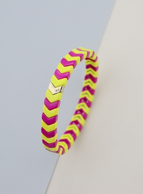 RA欧美玫红黄色箭头搪瓷手镯手链精致气质优雅时尚百搭个性