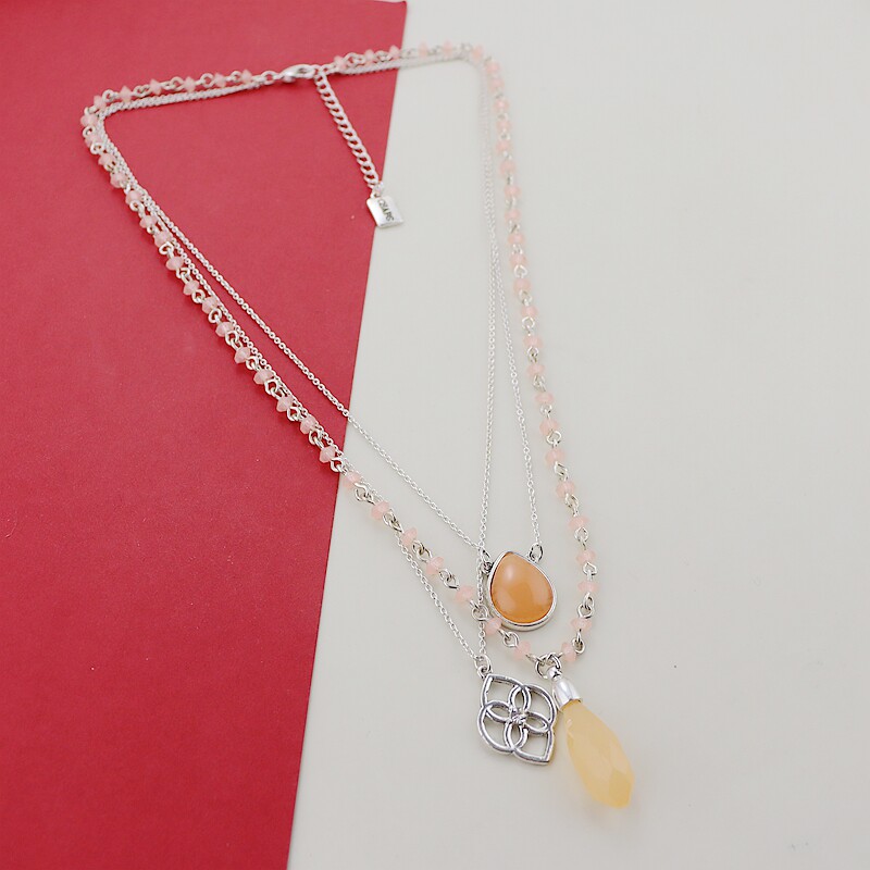 欧美复古银色串珠多层项链时尚个性独特设计气质高级感vintage